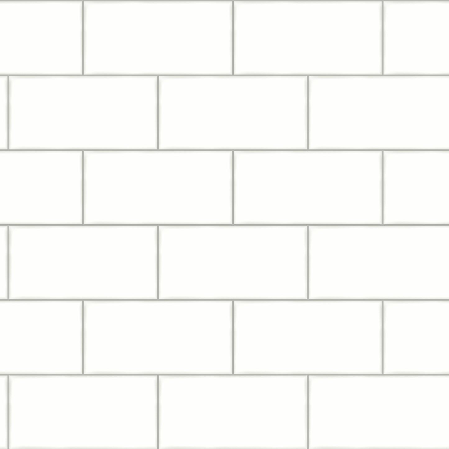 Chesapeake Freedom Off White Subway Tile Wallpaper, 20.5-in by 33-ft