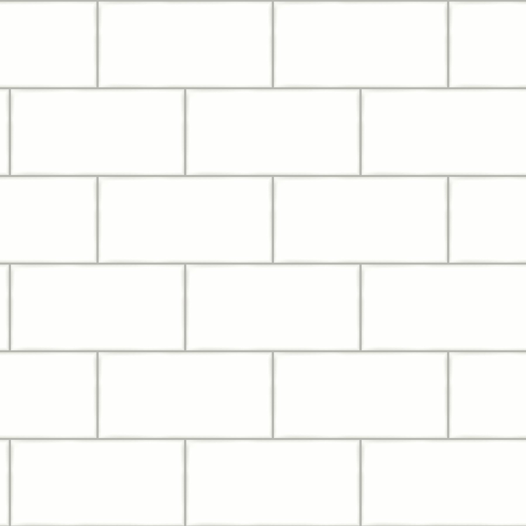 Chesapeake Freedom Off White Subway Tile Wallpaper, 20.5-in by 33-ft