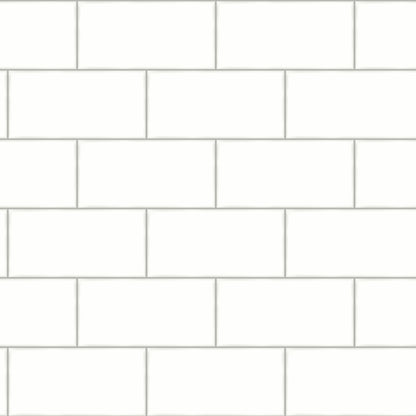 Chesapeake Freedom Off White Subway Tile Wallpaper, 20.5-in by 33-ft