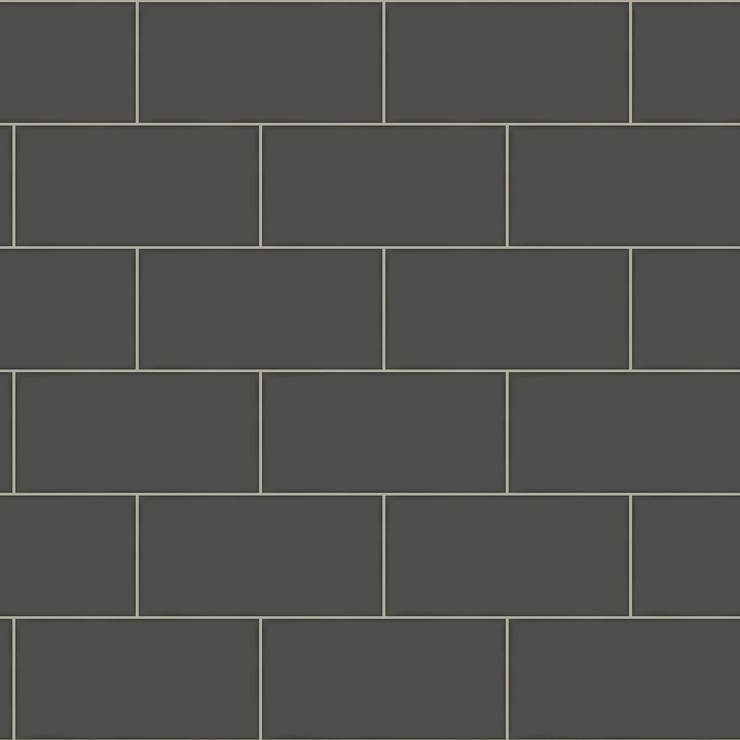 Chesapeake Freedom Black Subway Tile Wallpaper, 20.5-in by 33-ft