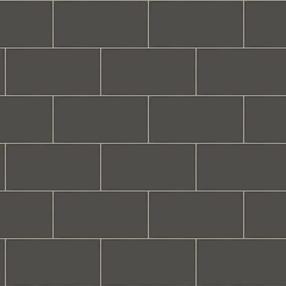 Chesapeake Freedom Black Subway Tile Wallpaper, 20.5-in by 33-ft