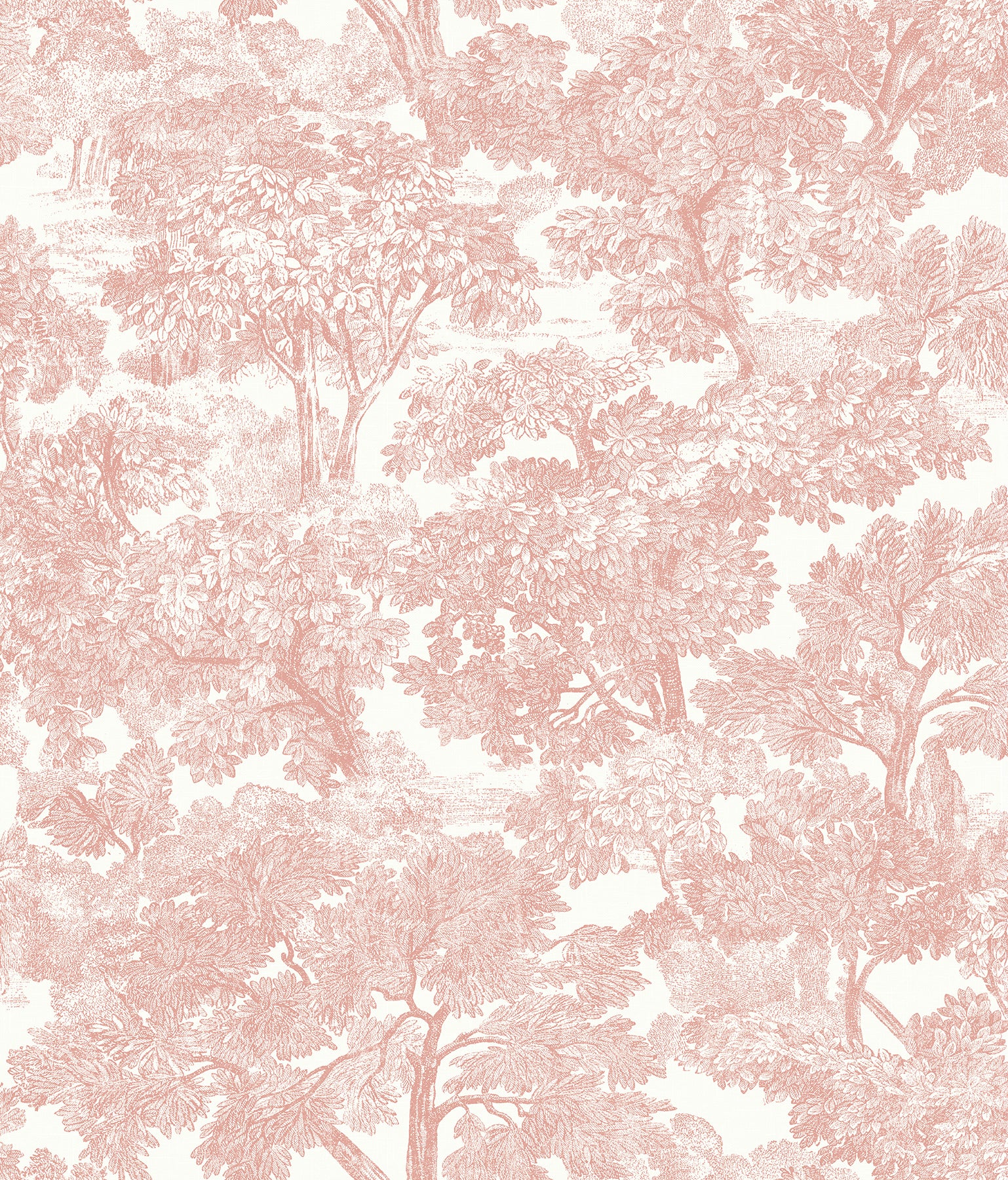 Chesapeake Spinney Rose Rose Toile Wallpaper, 20.5-in by 33-ft