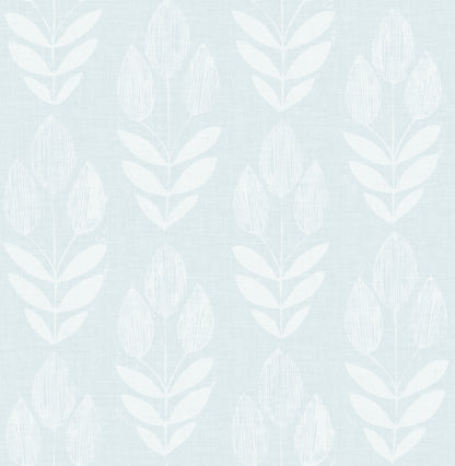 Chesapeake Garland Light Blue Block Tulip Wallpaper, 20.5-in by 33-ft