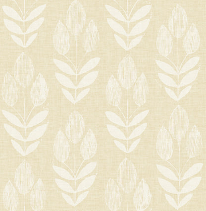 Chesapeake Garland Wheat Block Tulip Wallpaper, 20.5-in by 33-ft