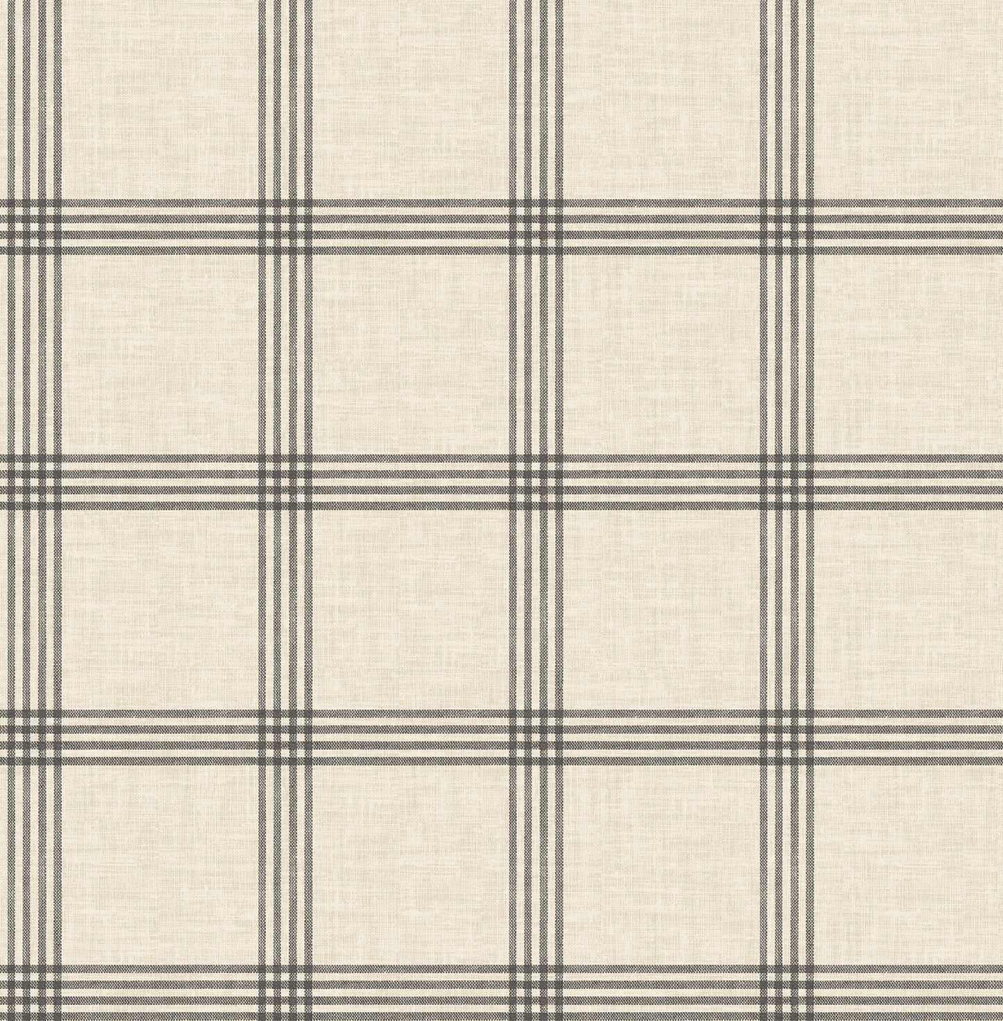 Chesapeake Twain Black Plaid Wallpaper, 20.5-in by 33-ft