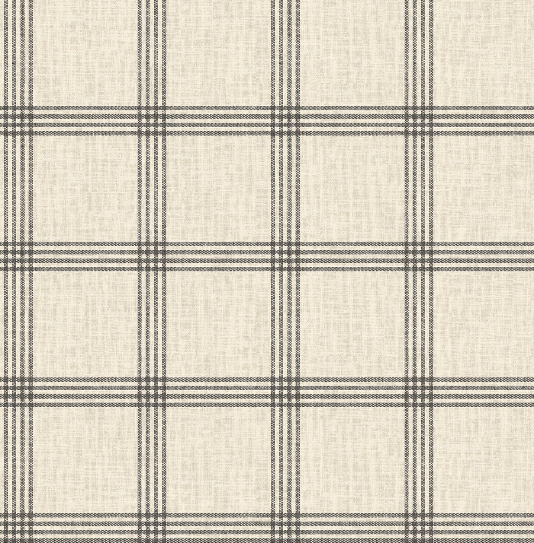 Chesapeake Twain Black Plaid Wallpaper, 20.5-in by 33-ft