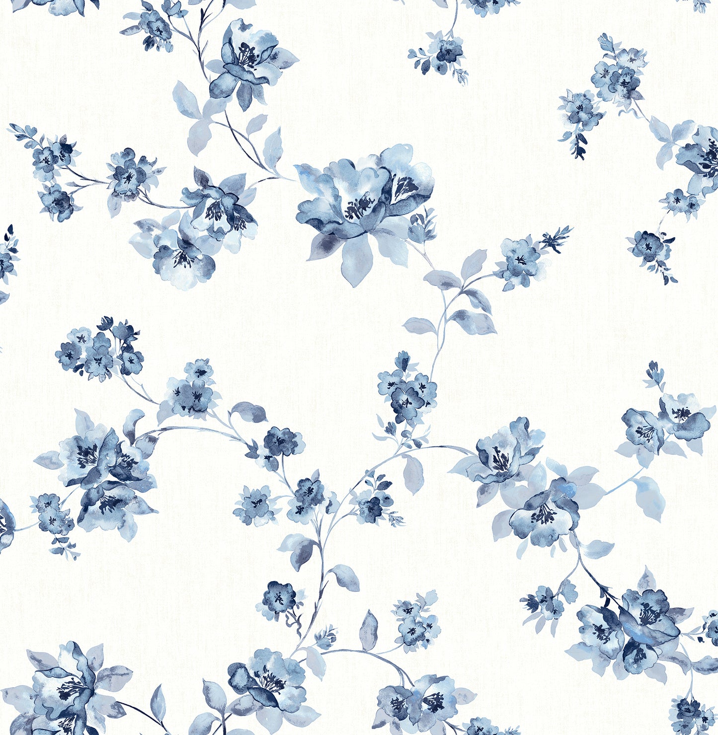 Chesapeake Cyrus Blue Festive Floral Wallpaper, 20.5-in by 33-ft