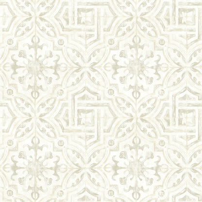 Chesapeake Sonoma Grey Spanish Tile Wallpaper, 20.5-in by 33-ft