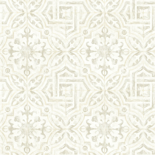 Chesapeake Sonoma Grey Spanish Tile Wallpaper, 20.5-in by 33-ft