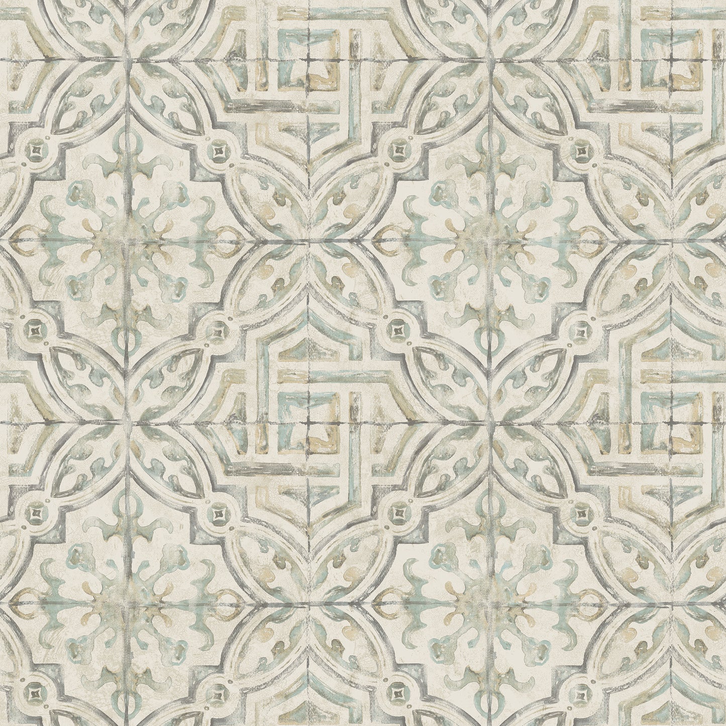 Chesapeake Sonoma Olive Spanish Tile Wallpaper, 20.5-in by 33-ft