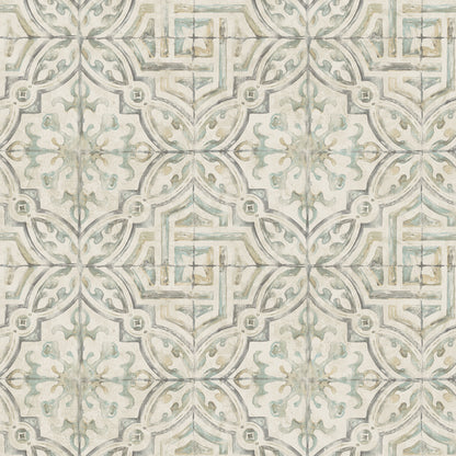 Chesapeake Sonoma Olive Spanish Tile Wallpaper, 20.5-in by 33-ft