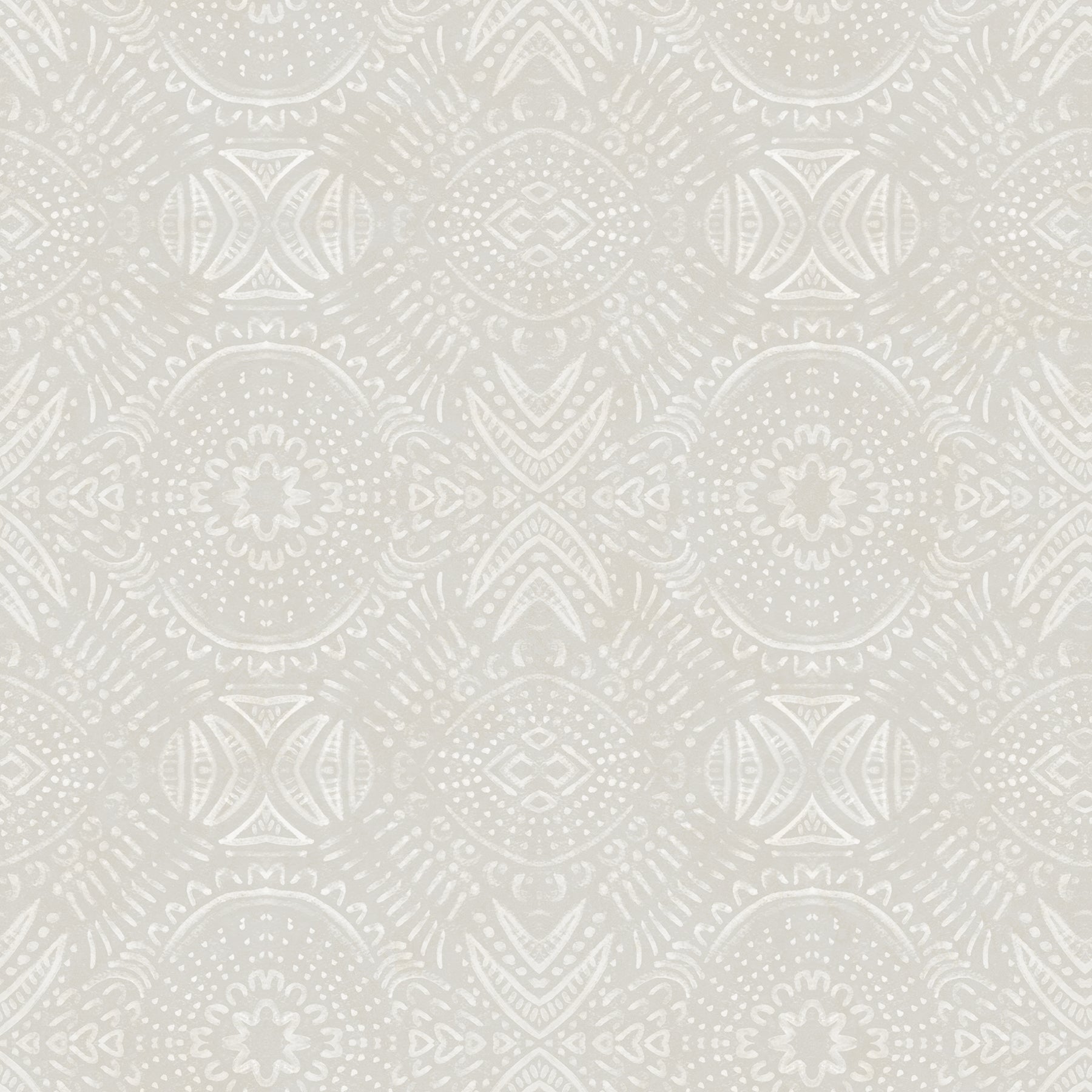 Chesapeake Java Light Grey Medallion Wallpaper, 20.5-in by 33-ft