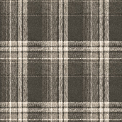 Chesapeake Saranac Dark Brown Flannel Wallpaper, 20.5-in by 33-ft