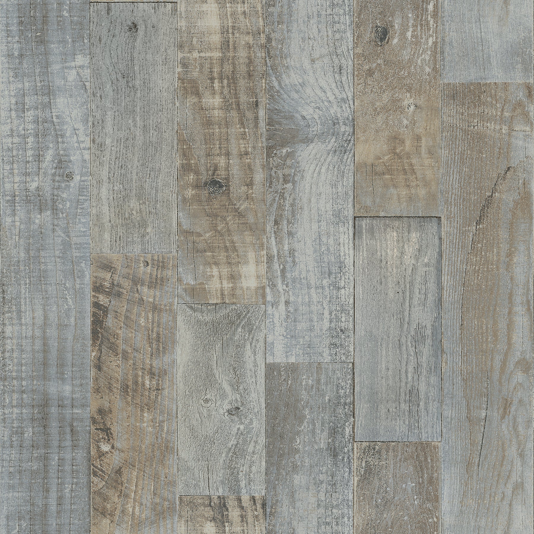 Chesapeake Chebacco Grey Wooden Planks Wallpaper, 20.5-in by 33-ft