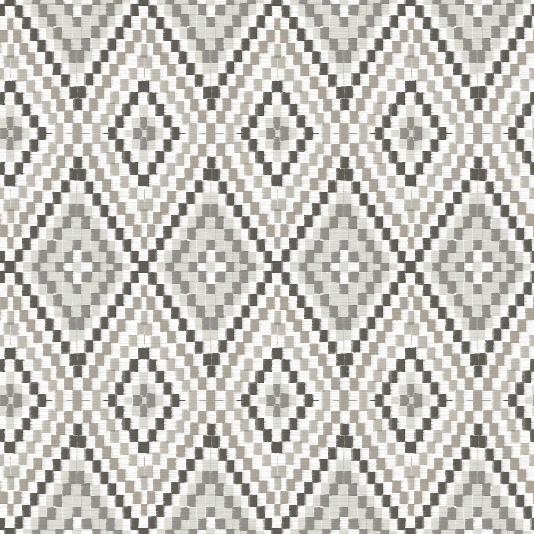 Chesapeake Ganado Dark Brown Geometric Ikat Wallpaper, 20.5-in by 33-ft