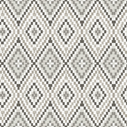 Chesapeake Ganado Dark Brown Geometric Ikat Wallpaper, 20.5-in by 33-ft