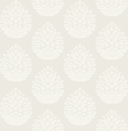 Chesapeake Totem Eggshell Pinecone Wallpaper, 20.5-in by 33-ft