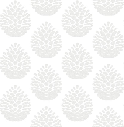 Chesapeake Totem Light Grey Pinecone Wallpaper, 20.5-in by 33-ft