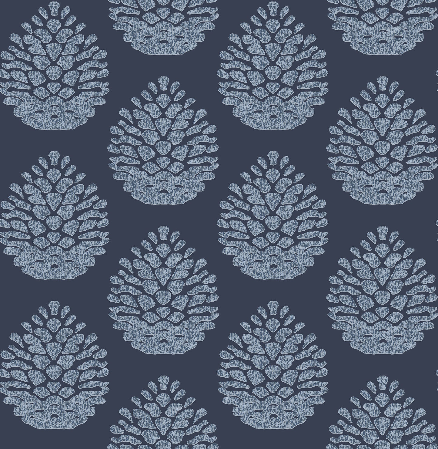 Chesapeake Totem Blue Pinecone Wallpaper, 20.5-in by 33-ft