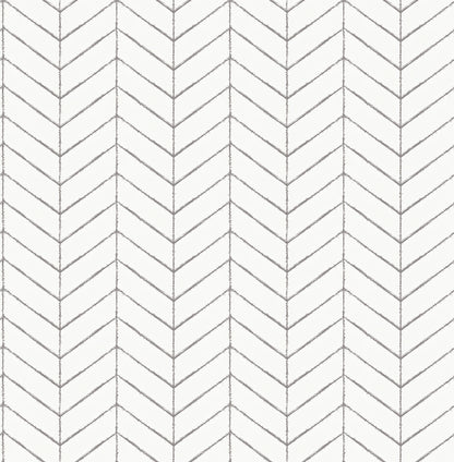 Chesapeake Bison Taupe Herringbone Wallpaper, 20.5-in by 33-ft