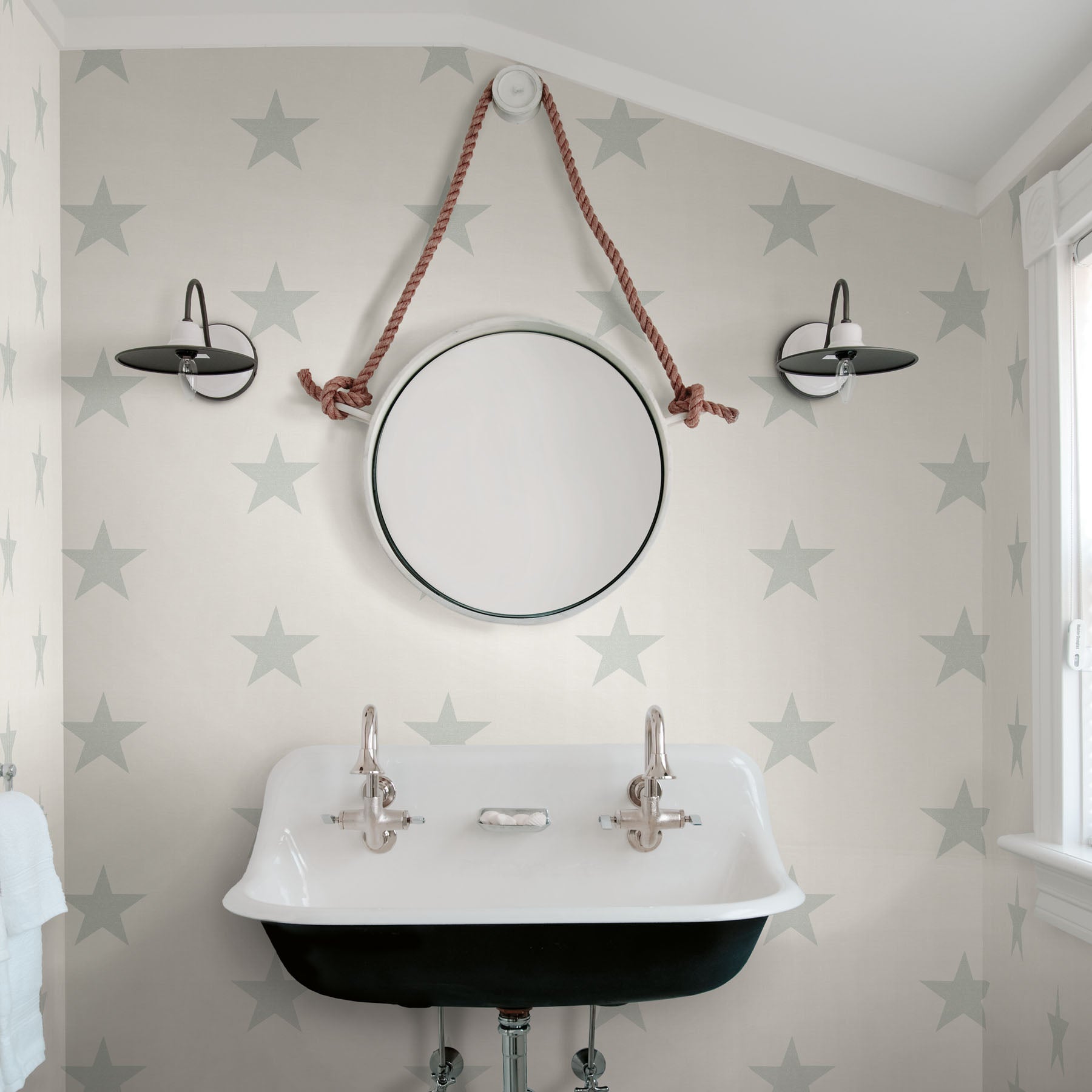 Chesapeake Mcgraw Teal Stars Wallpaper, 20.5-in by 33-ft