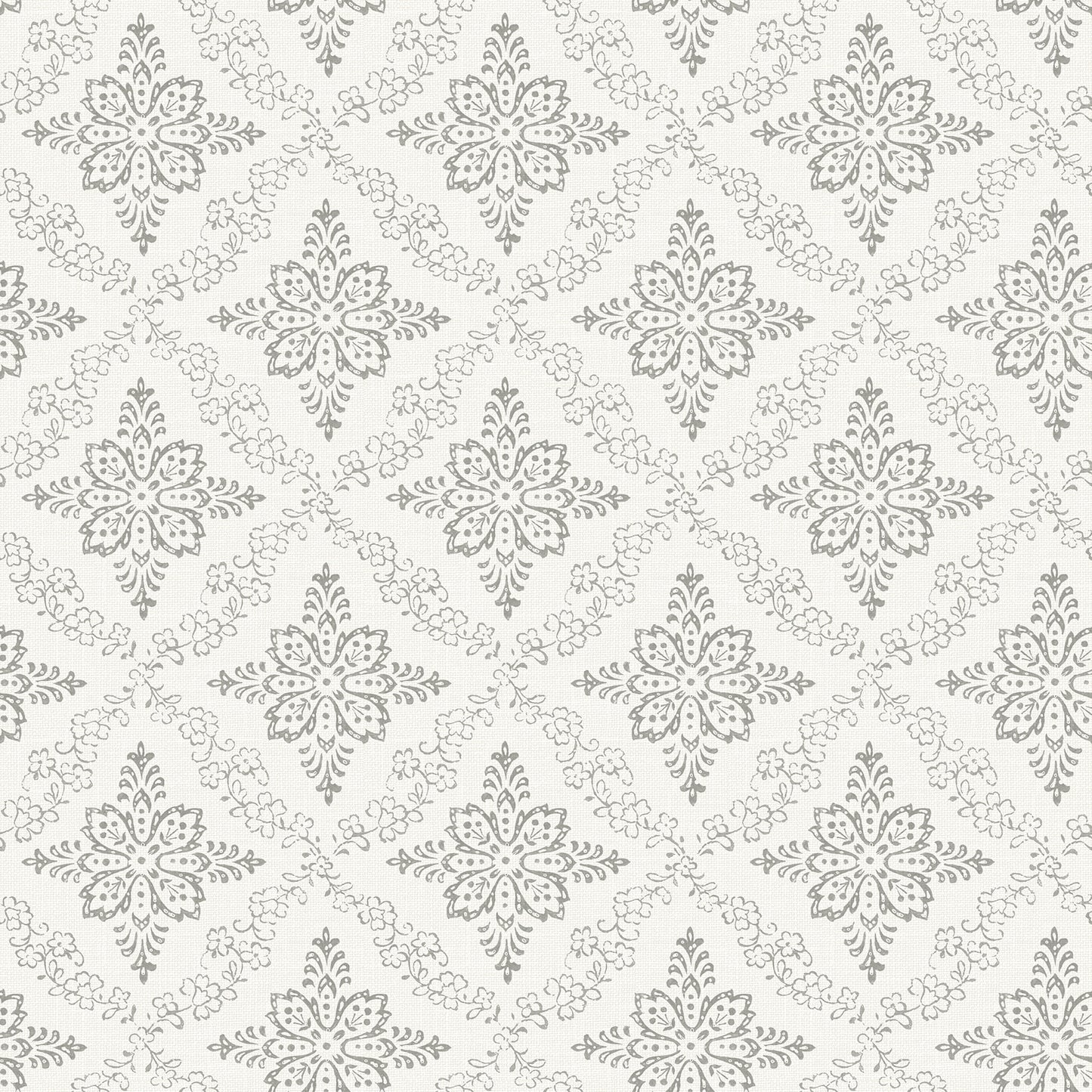 Chesapeake Wynonna Light Grey Geometric Floral Wallpaper, 20.5-in by 33-ft