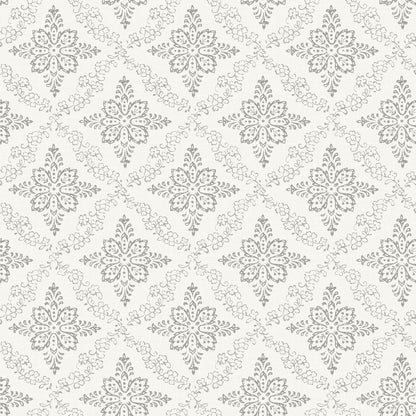 Chesapeake Wynonna Light Grey Geometric Floral Wallpaper, 20.5-in by 33-ft