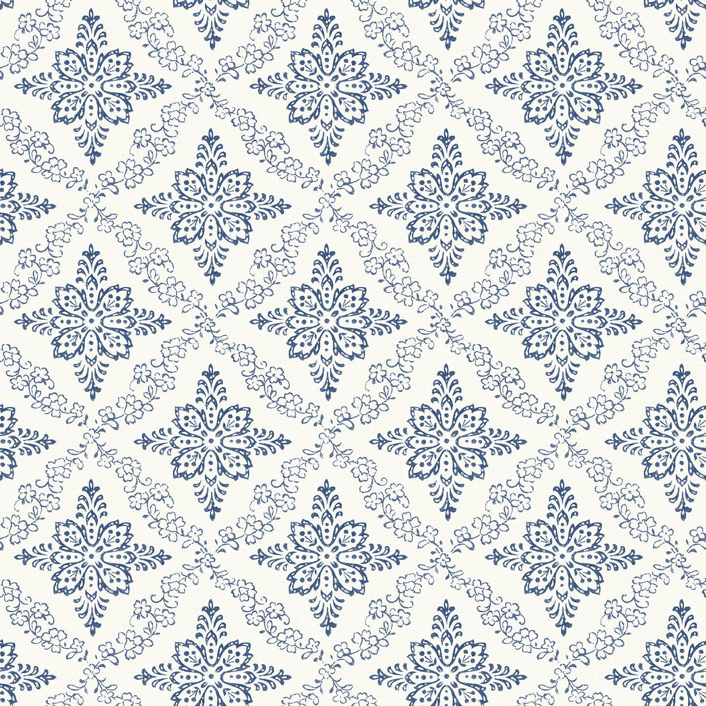 Chesapeake Wynonna Navy Geometric Floral Wallpaper, 20.5-in by 33-ft