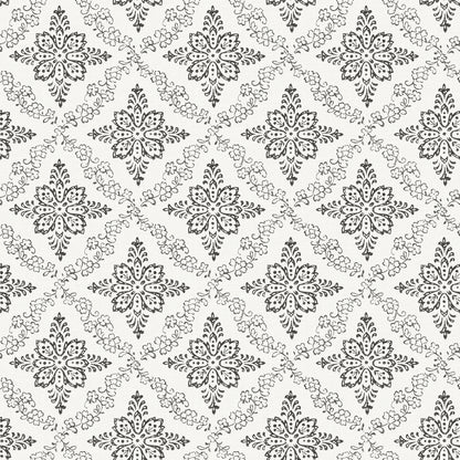 Chesapeake Wynonna Black Geometric Floral Wallpaper, 20.5-in by 33-ft