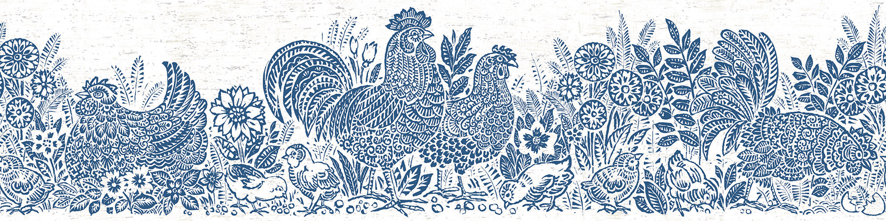 Chesapeake Parton Blue Chicken Wallpaper, 6-in by 15-ft