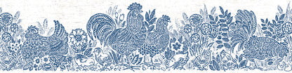 Chesapeake Parton Blue Chicken Wallpaper, 6-in by 15-ft