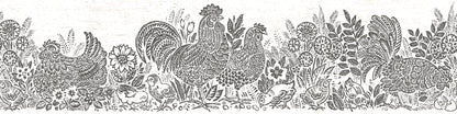 Chesapeake Parton Black Chicken Wallpaper, 6-in by 15-ft