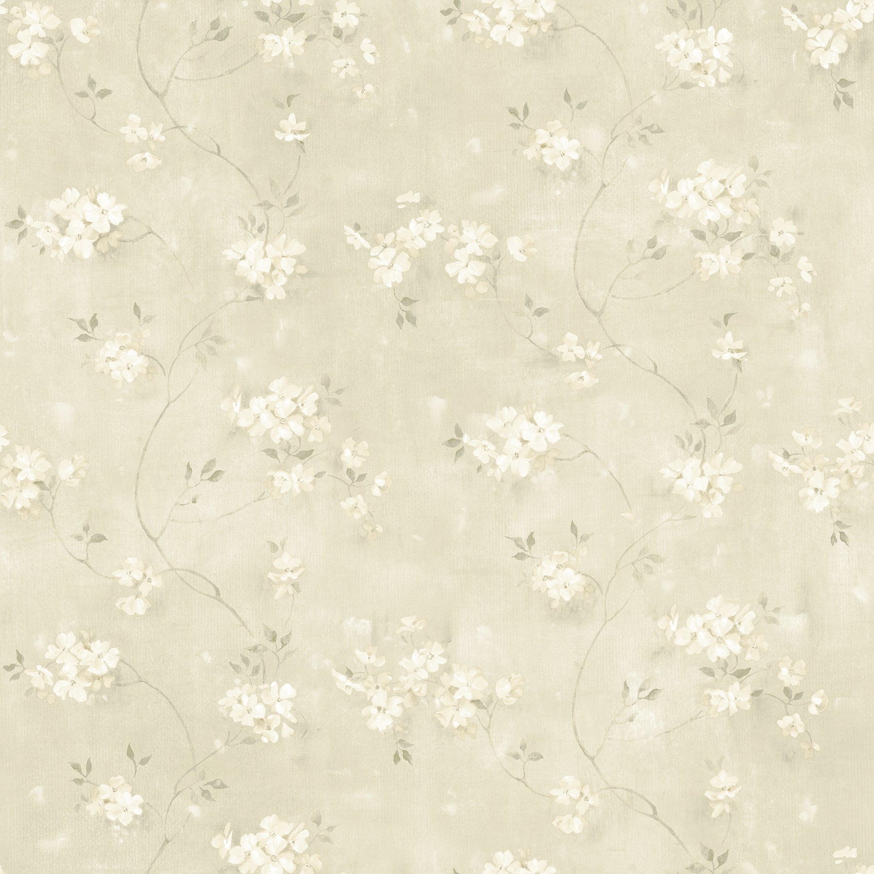 Chesapeake Braham Taupe Floral Trail Wallpaper, 20.5-in by 33-ft