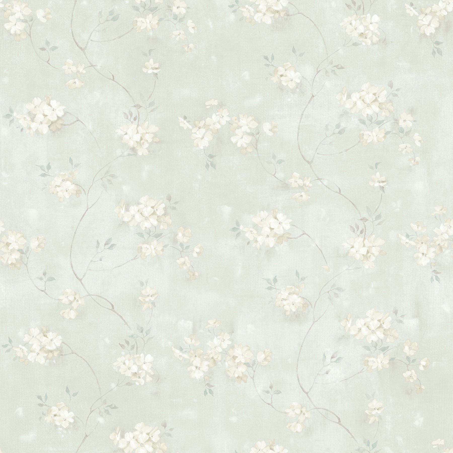 Chesapeake Braham Teal Floral Trail Wallpaper, 20.5-in by 33-ft