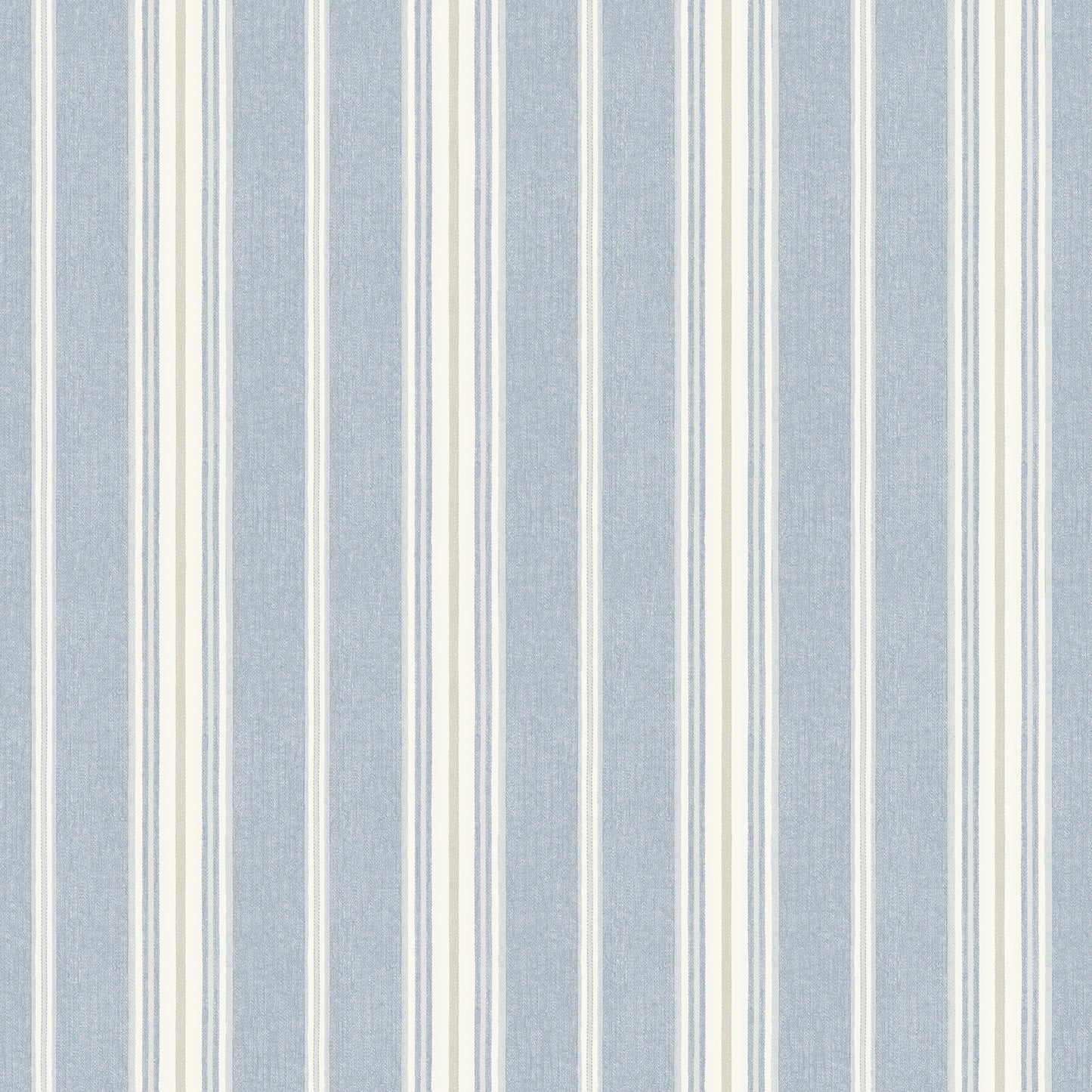 Chesapeake Cooper Denim Stripe Wallpaper, 20.5-in by 33-ft