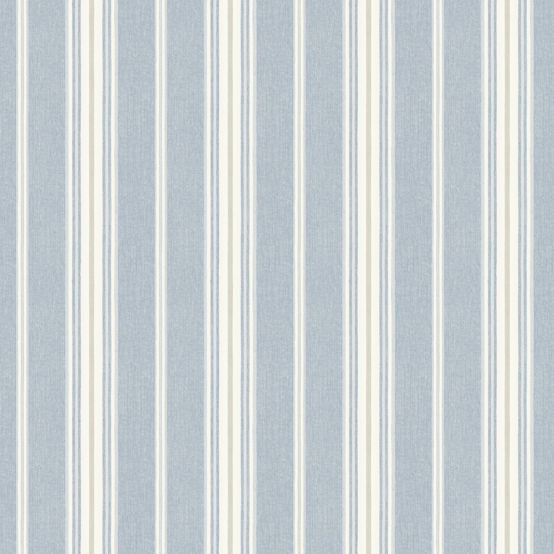 Chesapeake Cooper Denim Stripe Wallpaper, 20.5-in by 33-ft