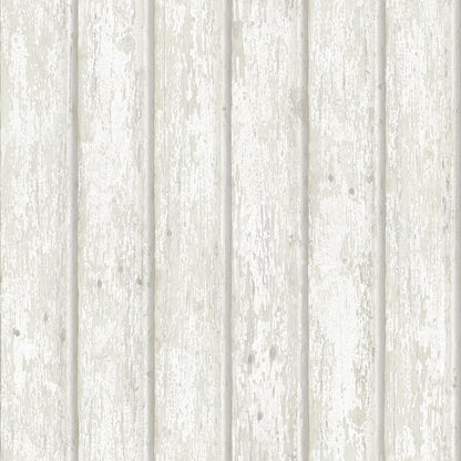 Chesapeake Jack White Weathered Clapboards Wallpaper, 20.5-in by 33-ft