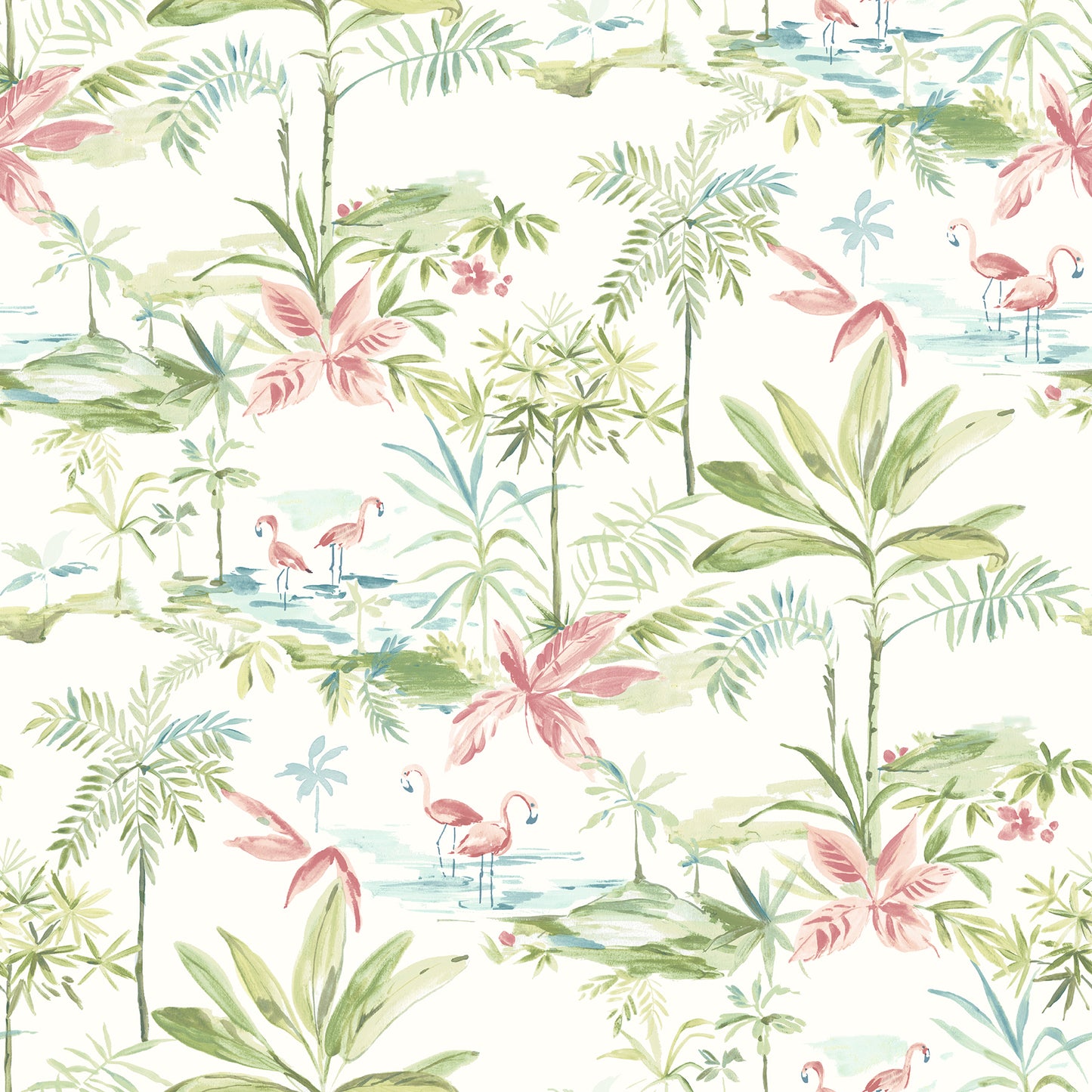 Chesapeake Lagoon Green Scenic Island Wallpaper, 20.5-in by 33-ft