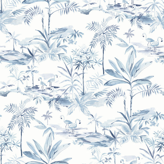 Chesapeake Lagoon Blue Scenic Island Wallpaper, 20.5-in by 33-ft