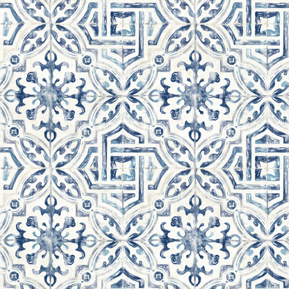 Chesapeake Sonoma Blue Beach Tile Wallpaper, 20.5-in by 33-ft