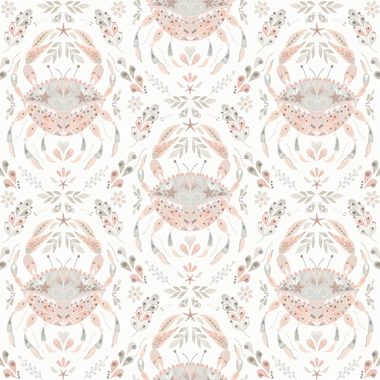 Chesapeake Annapolis Coral Crustation Wallpaper, 20.5-in by 33-ft