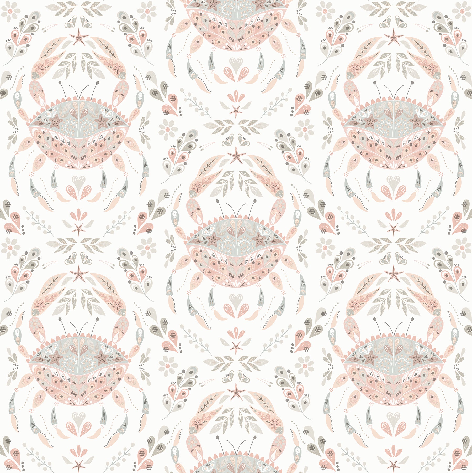 Chesapeake Annapolis Coral Crustation Wallpaper, 20.5-in by 33-ft