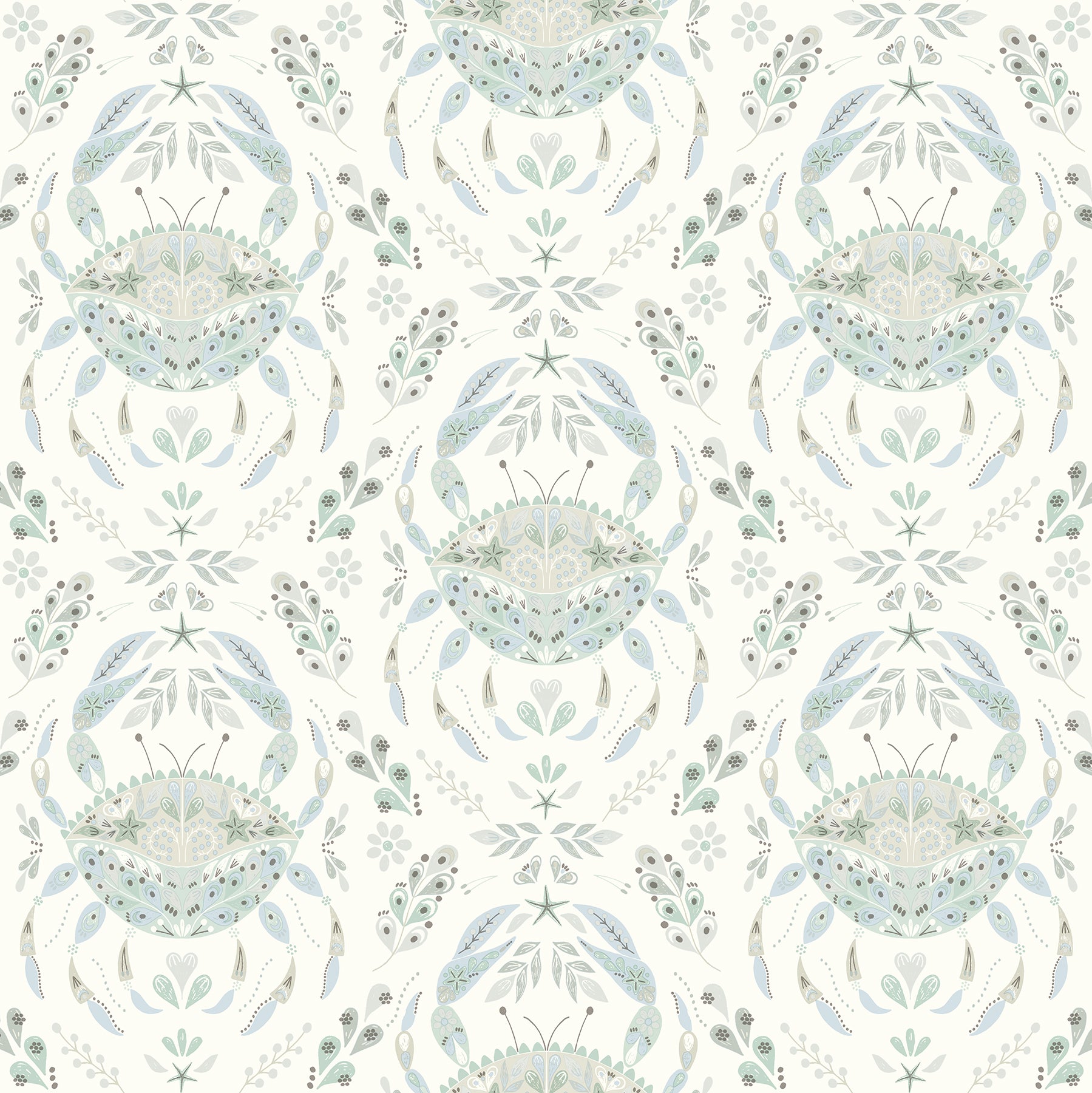 Chesapeake Annapolis Teal Crustation Wallpaper, 20.5-in by 33-ft