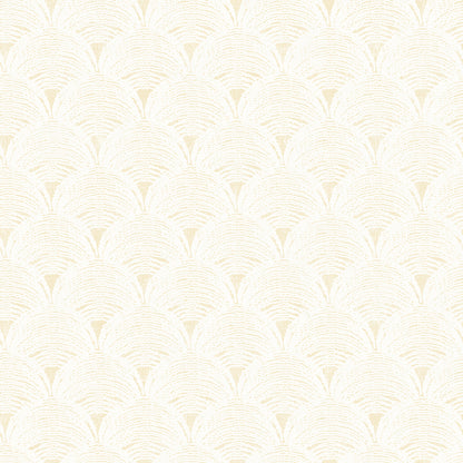 Chesapeake Santiago Yellow Scalloped Wallpaper, 20.5-in by 33-ft