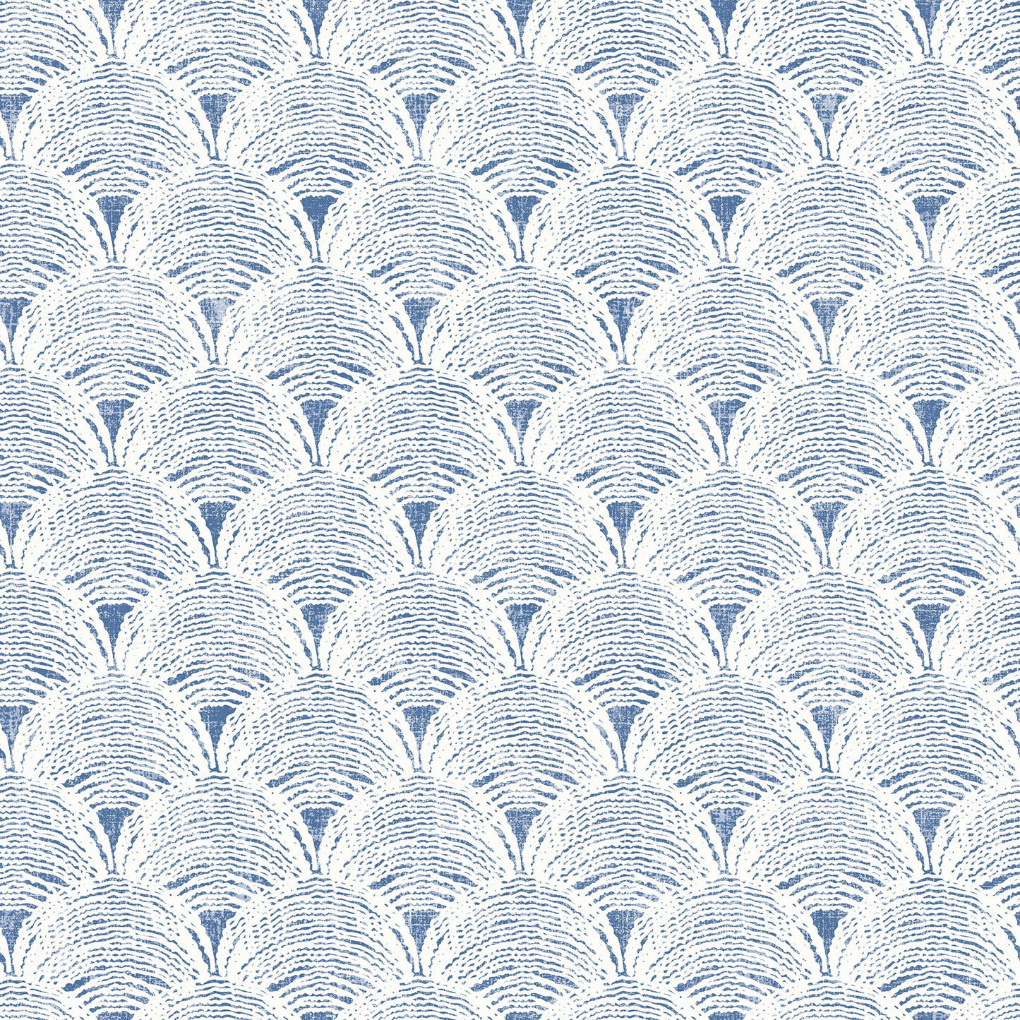 Chesapeake Santiago Blue Scalloped Wallpaper, 20.5-in by 33-ft