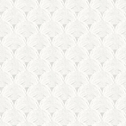 Chesapeake Santiago Grey Scalloped Wallpaper, 20.5-in by 33-ft