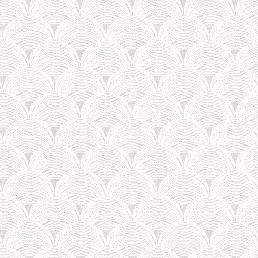 Chesapeake Santiago Grey Scalloped Wallpaper, 20.5-in by 33-ft