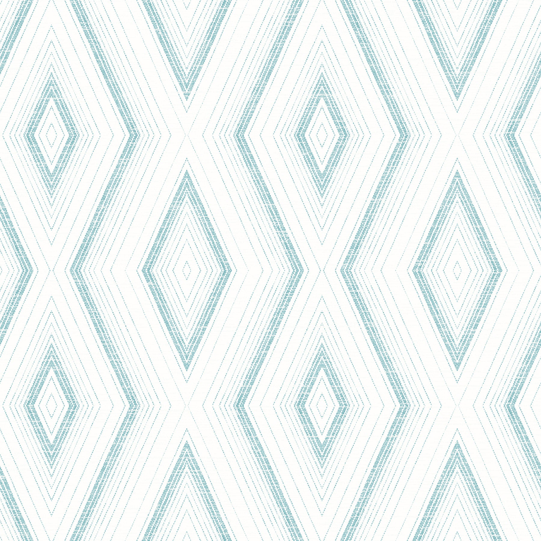 Chesapeake Santa Turquoise Geometric Wallpaper, 20.5-in by 33-ft