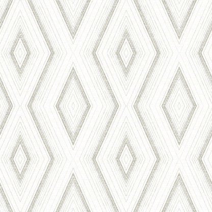 Chesapeake Santa Grey Grey Geometric Wallpaper, 20.5-in by 33-ft