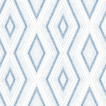 Chesapeake Santa Cruz Blue Geometric Wallpaper, 20.5-in by 33-ft